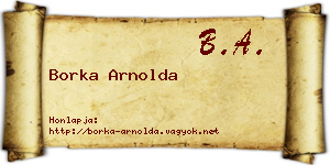 Borka Arnolda névjegykártya