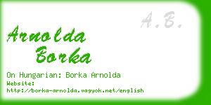 arnolda borka business card